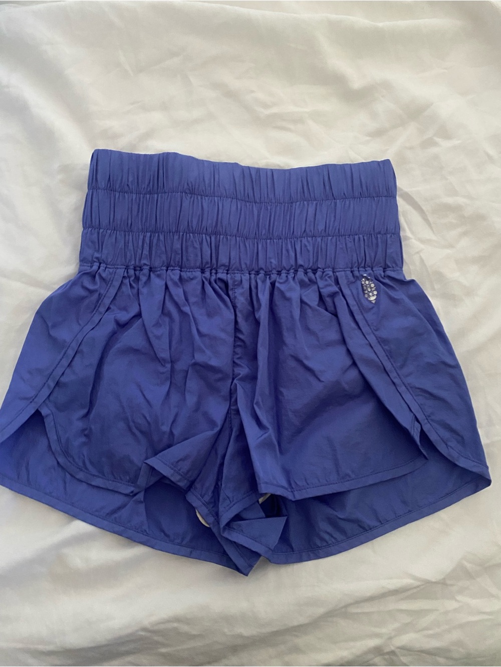 Free People Purple Smocked Waist Athletic Shorts